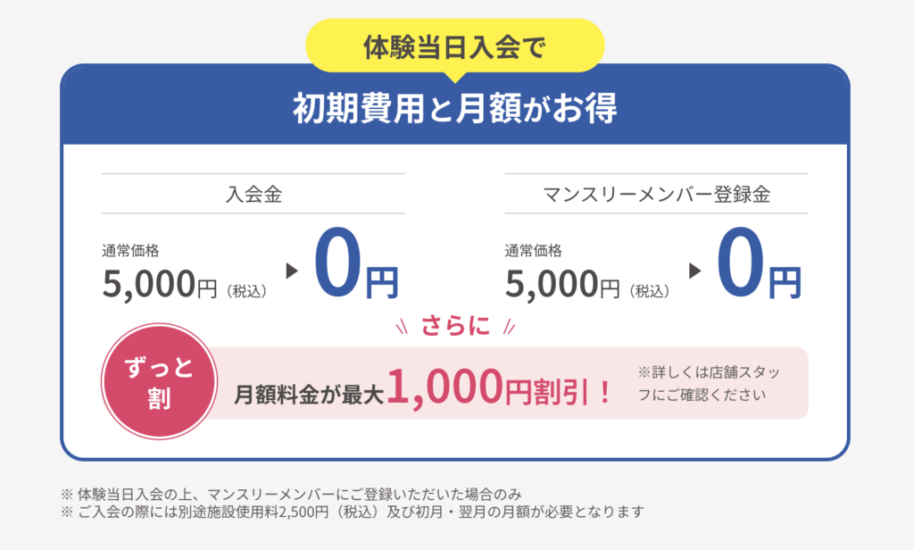 Rintosull 三宮店　初月費用の割引案内